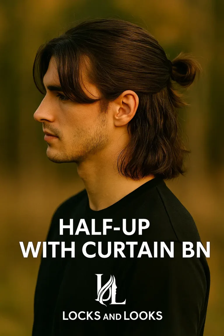 Half-Up with Curtain Bangs