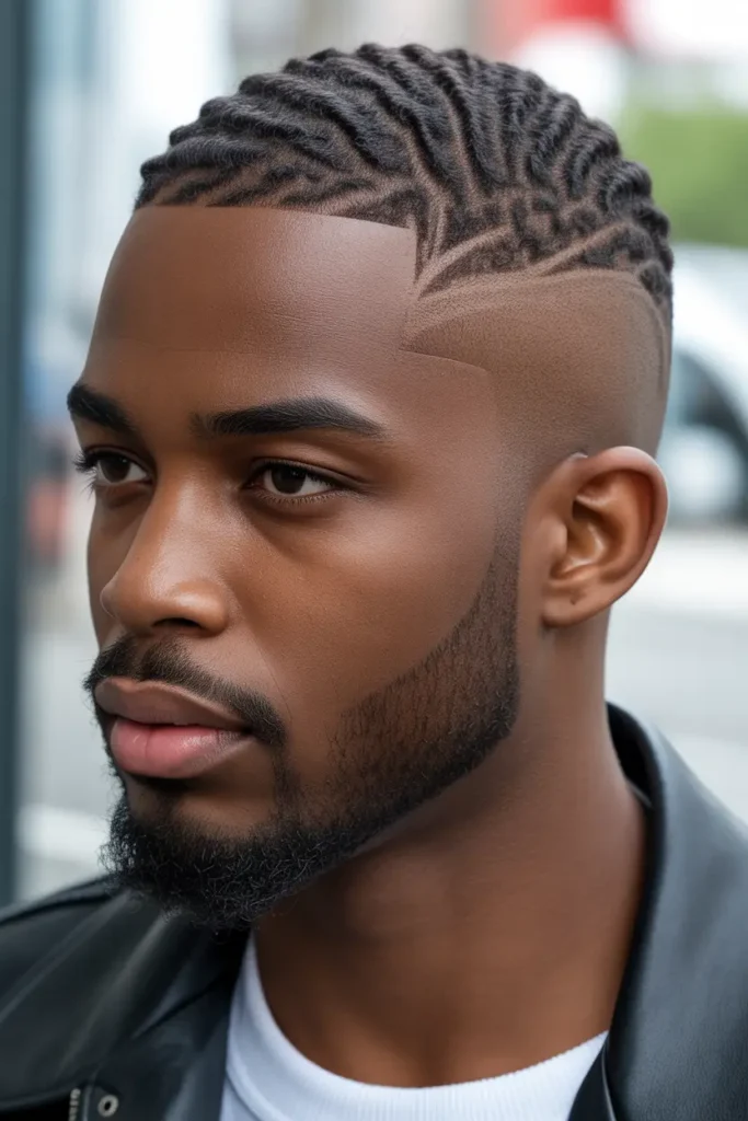 High Bald Fade with Waves