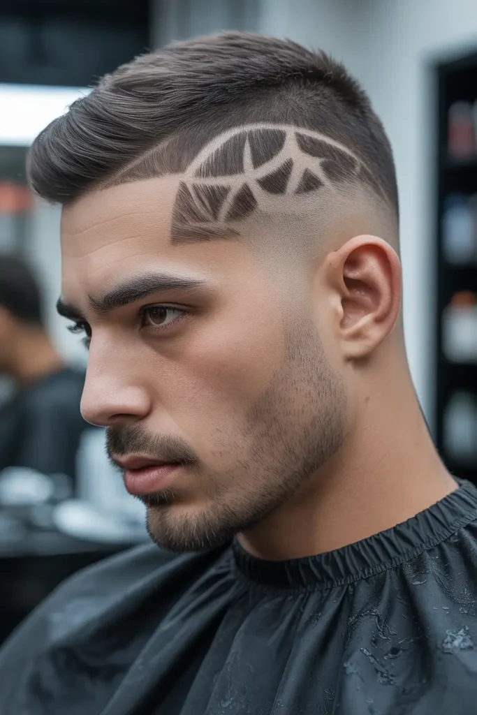 High Fade with Design