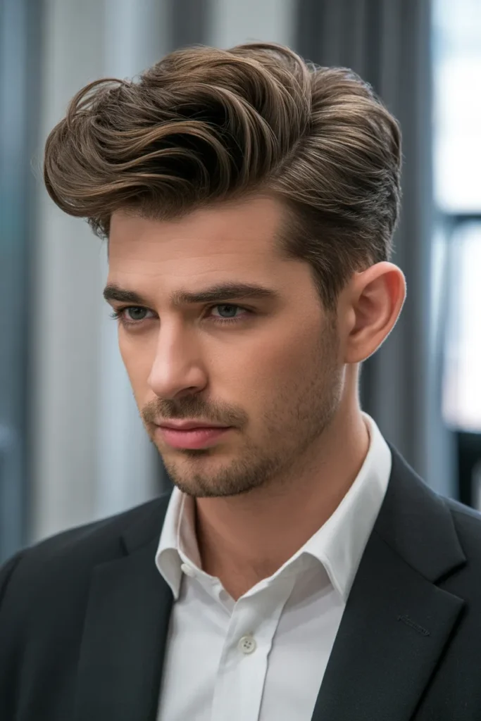 Layered High Volume Pompadour