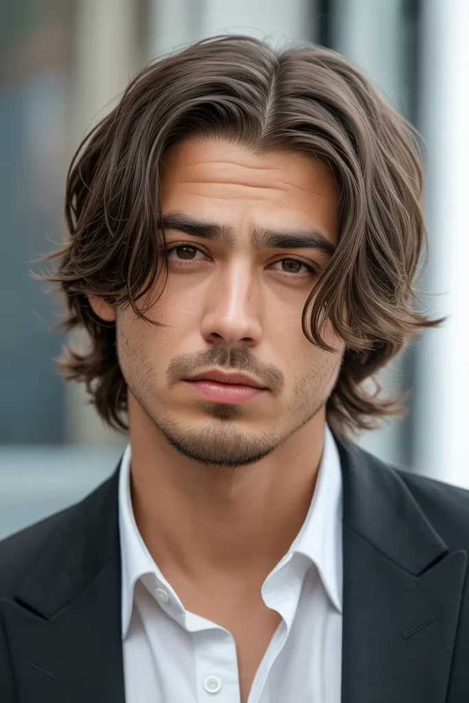 Layered Middle Part (Curtain Style)