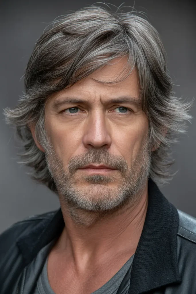 Layered Shag with Grey Highlights