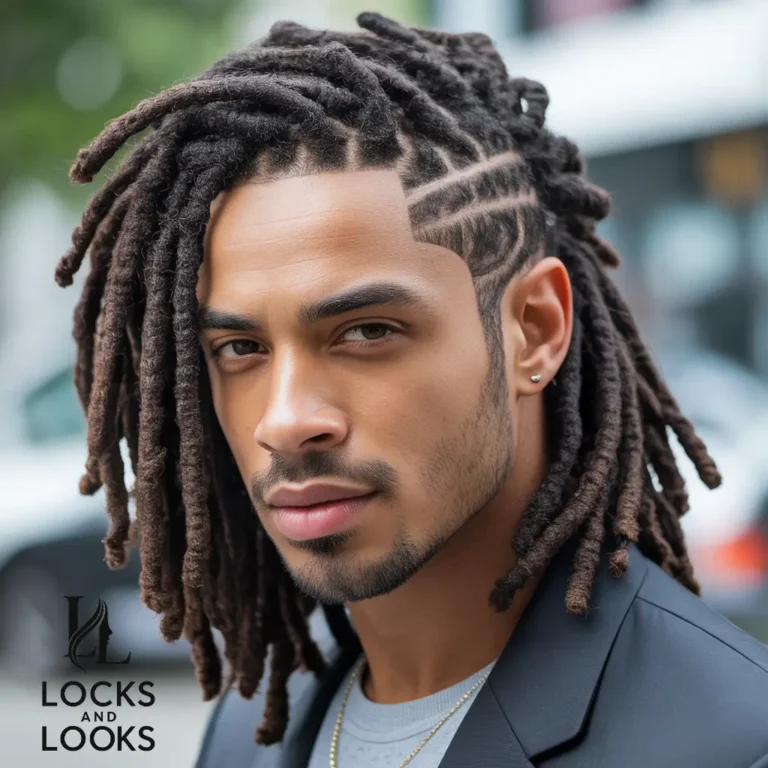 Locs with Side Part