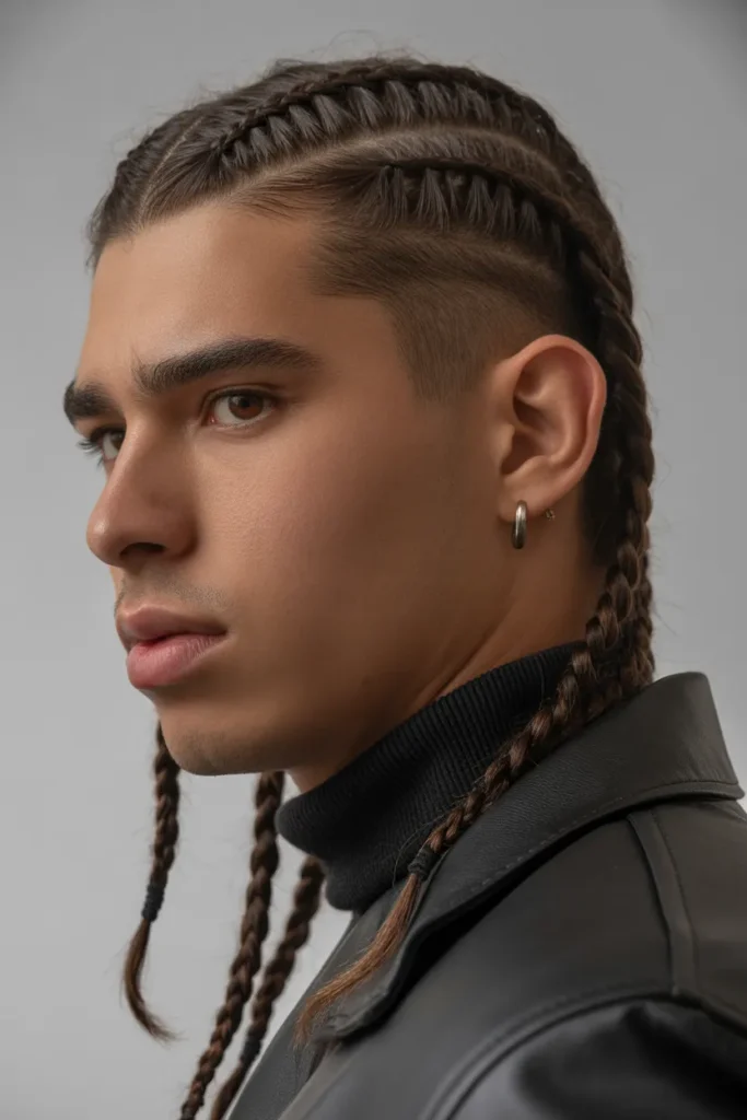 Long Braids with Undercut