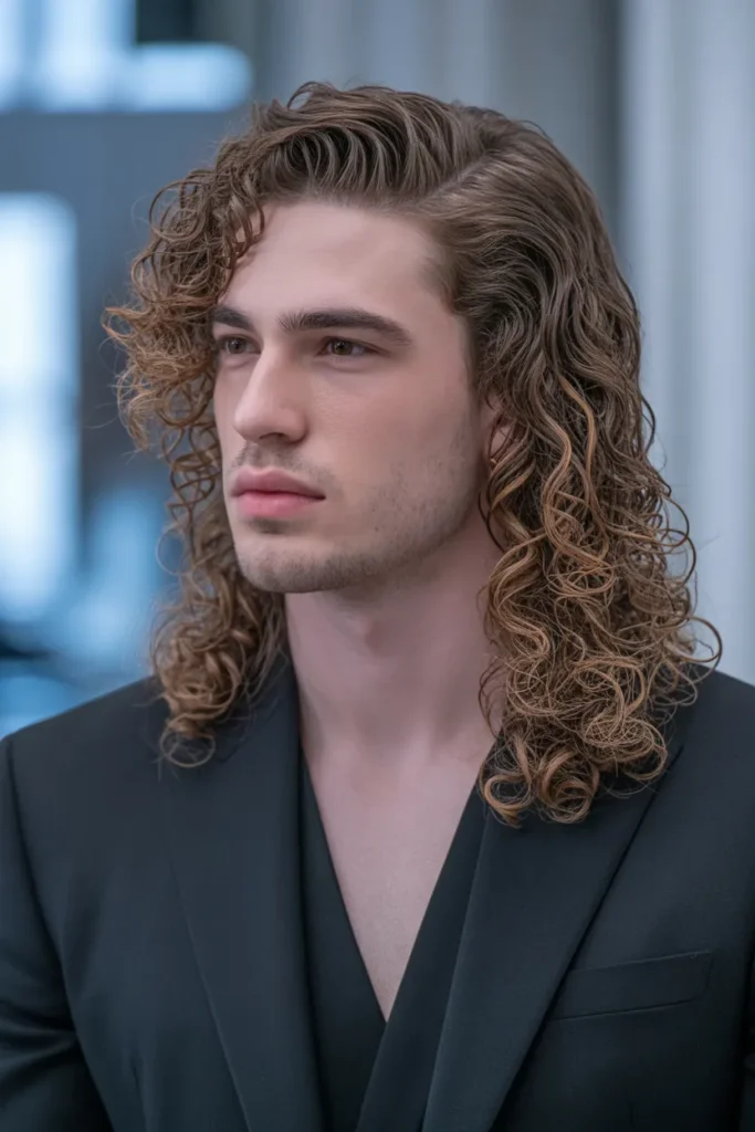 Long Curls with Side Part