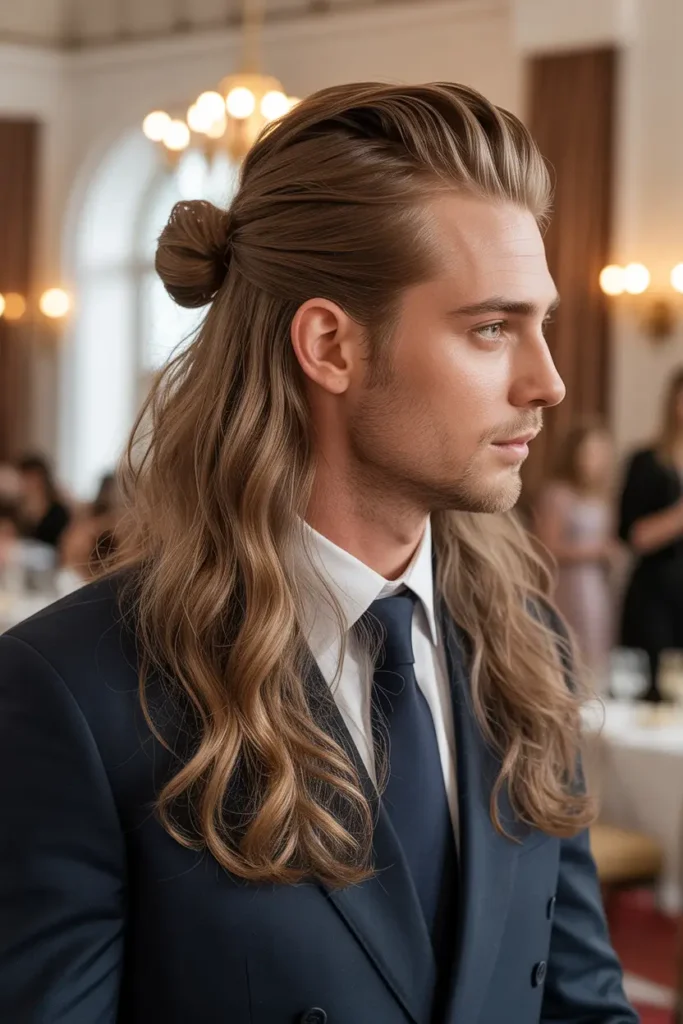 Loose Half-Up Bun with Volume