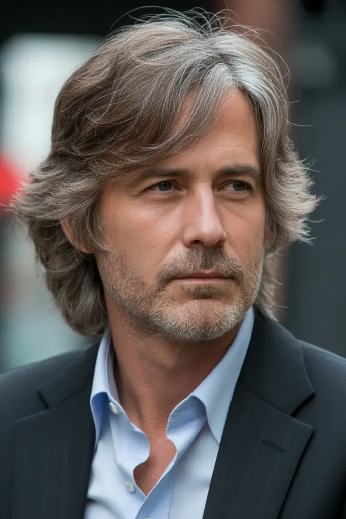 Loose Layered Shag with Side Part