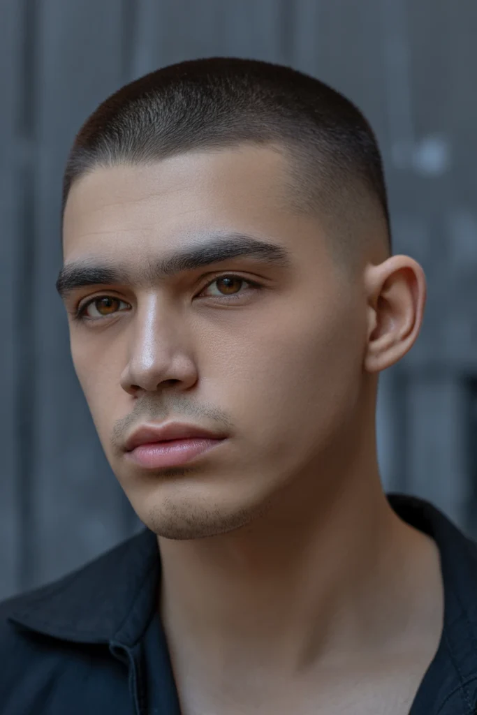 Low Caesar Cut with Crisp Line-Up