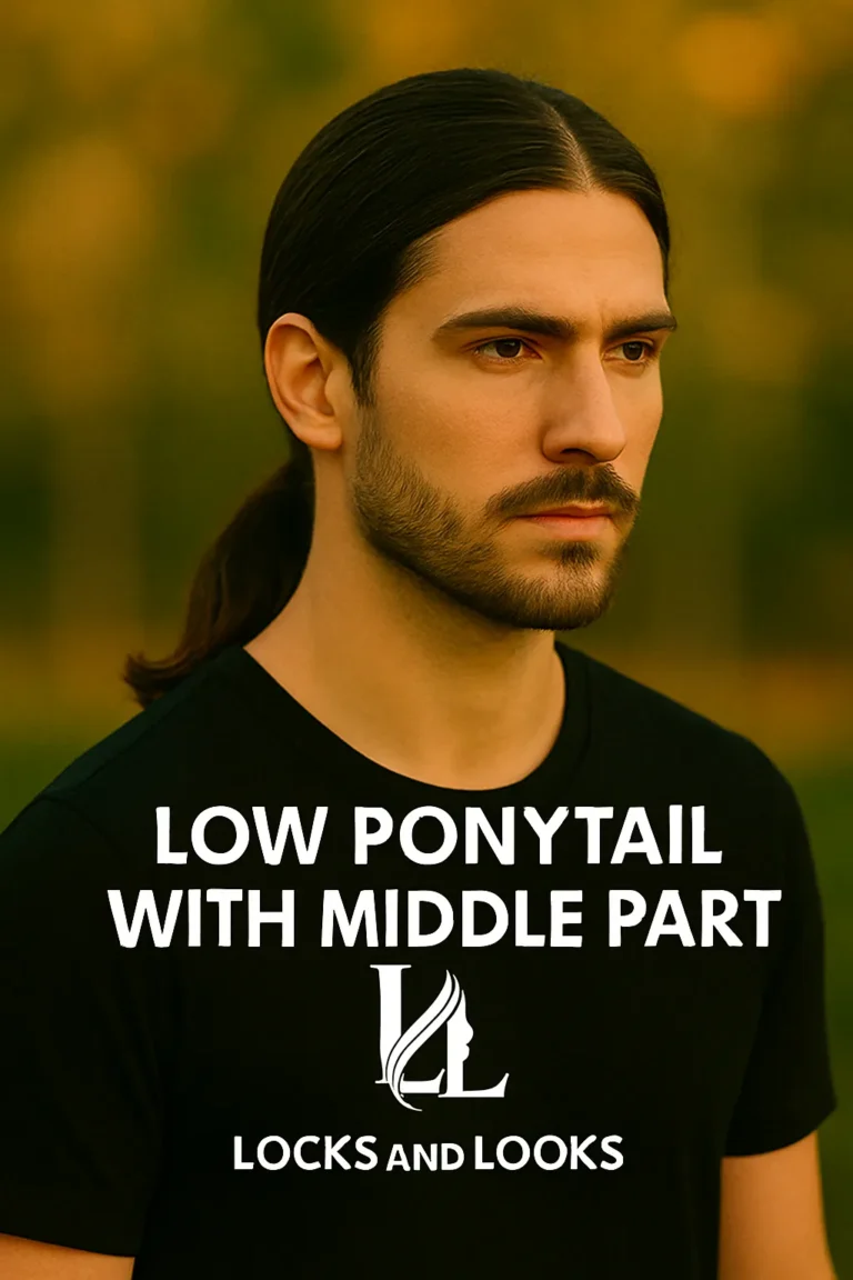 Low Ponytail with Middle Part