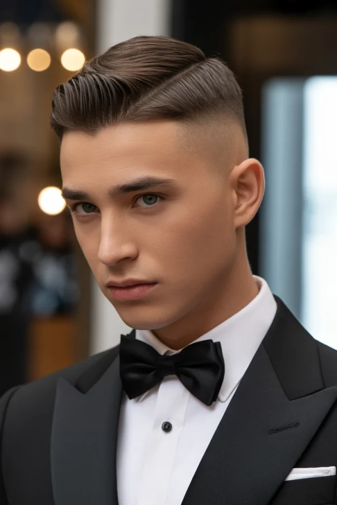 Low Skin Fade with Hard Part