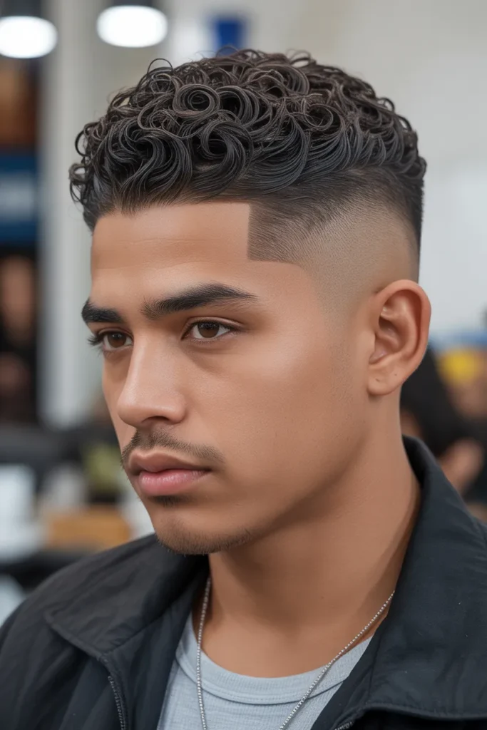 Low Taper Fade with Curls