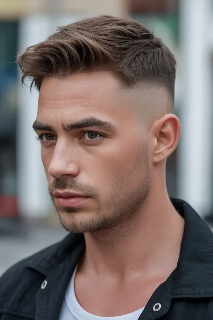 Low Taper Fade with Textured Top