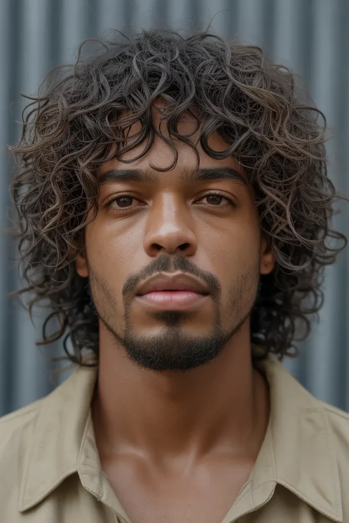 Messy Afro with Fringe