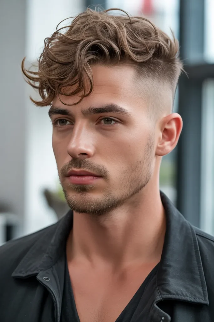Messy Wavy Top with Low Fade