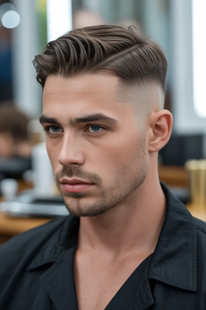 Mid Fade with Comb Over