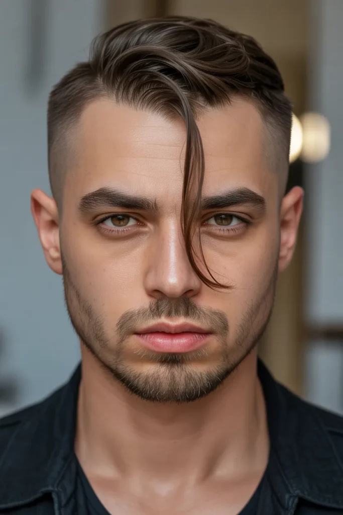 Middle Part Fade with Fringe