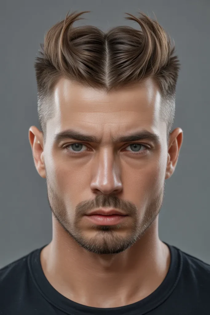 Middle Part Faux Hawk