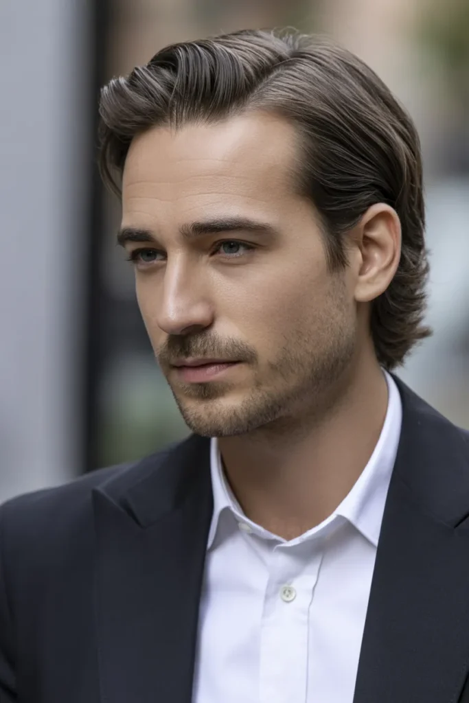 Middle Part with Tucked Behind Ears