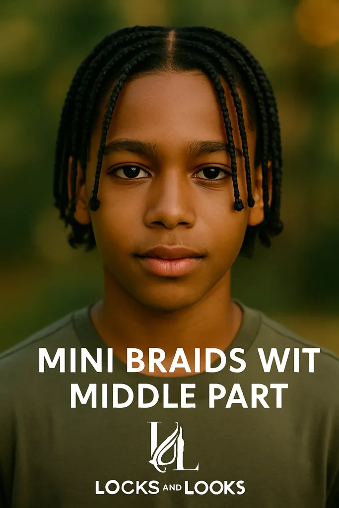 Mini Braids with Middle Part