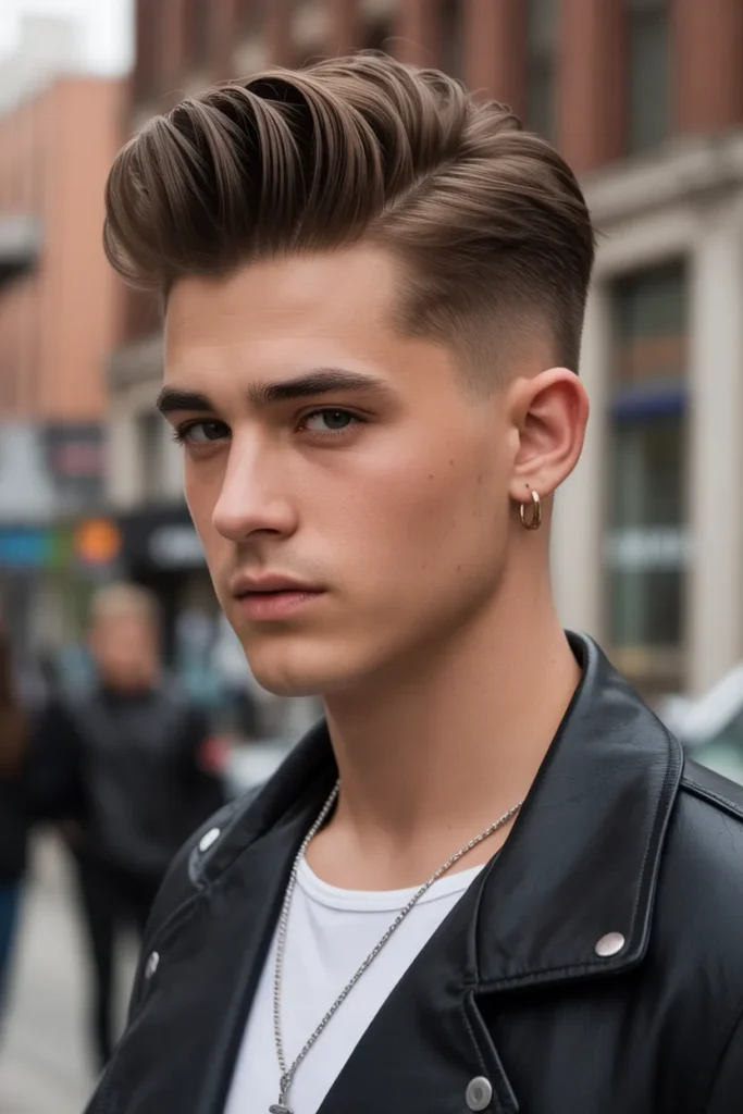 Pompadour with Drop Fade