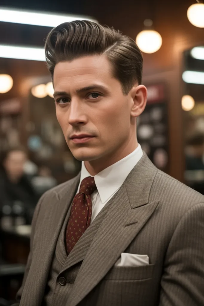 Pompadour with Side Part