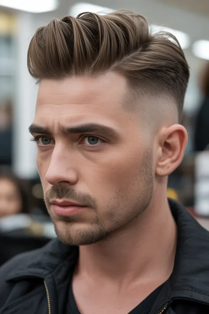 Pompadour with Skin Fade