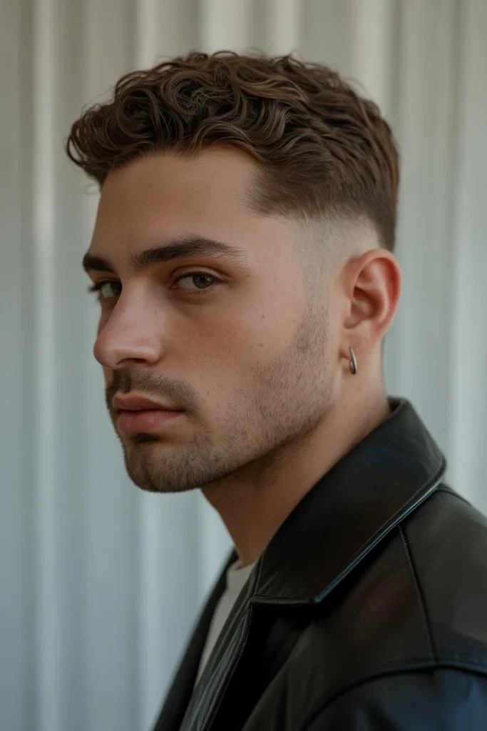 Shadow Fade with Short Curly Texture