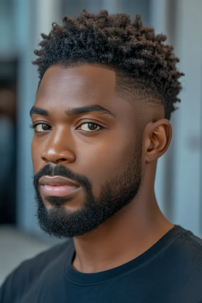 Short Afro with Beard