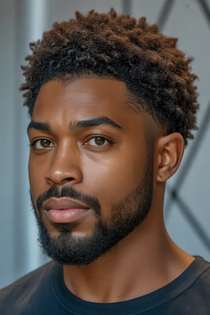Short Afro with Beard