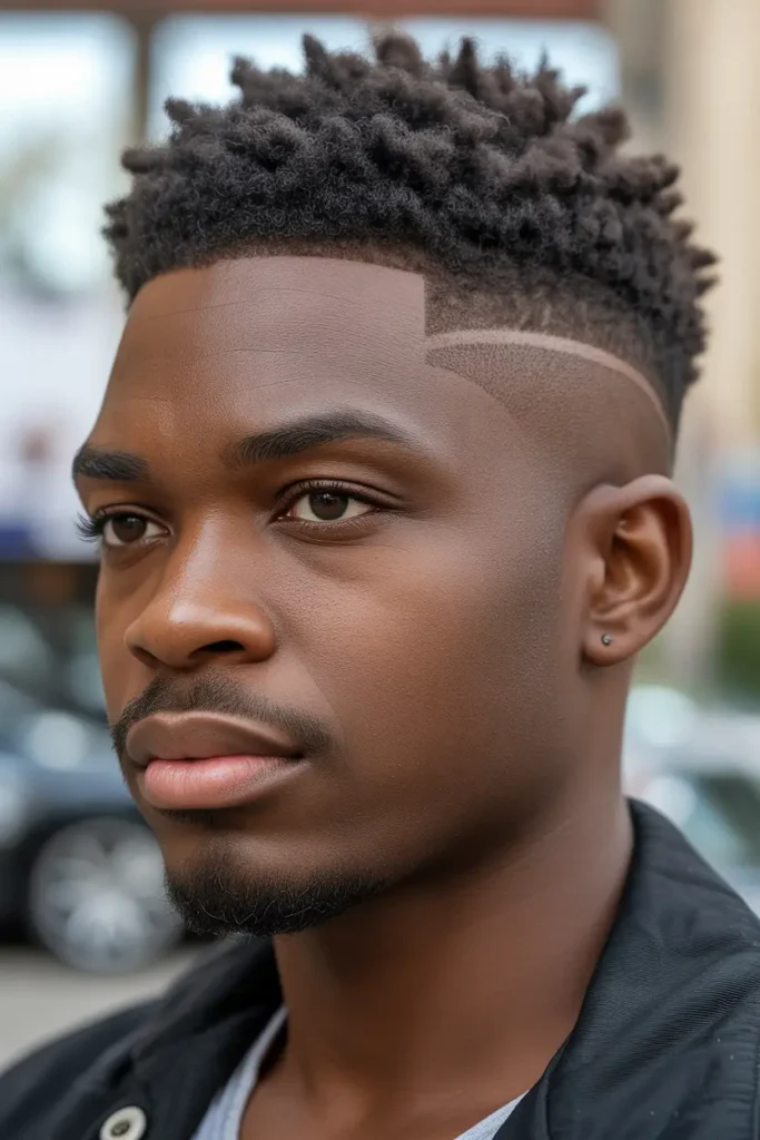 Short Afro with Fade