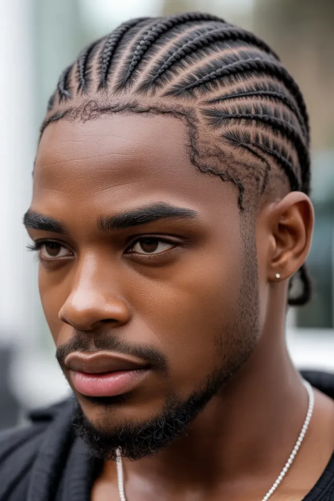 Short Cornrows with Natural Edges