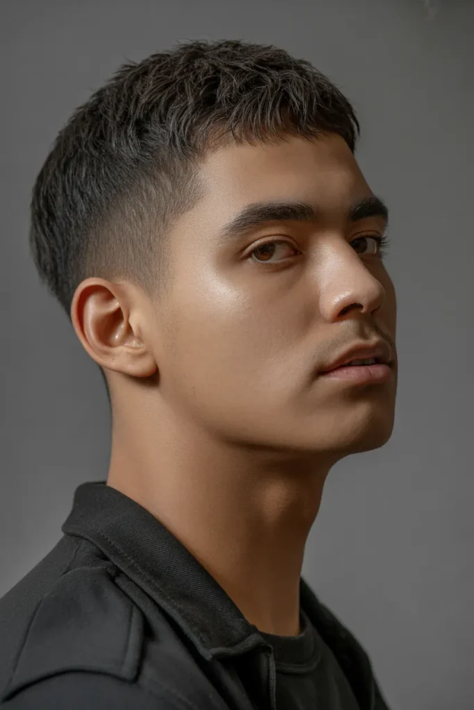 Short Curls with Temple Cut