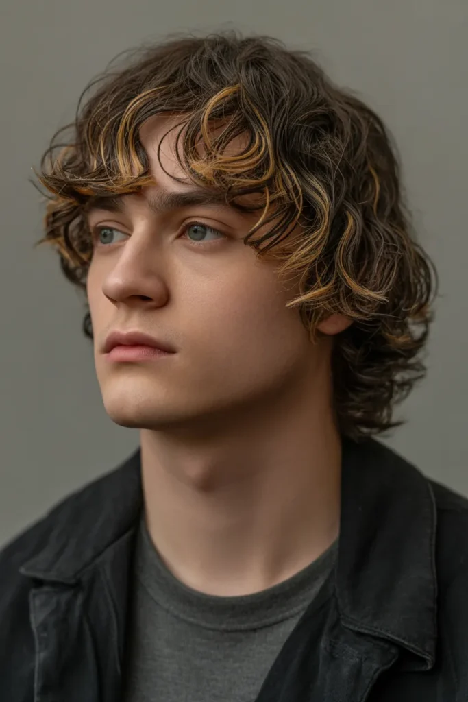 Short Curly Fringe with Textured Sides