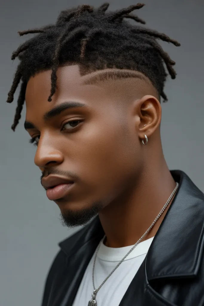 Short Dreads with Design Fade