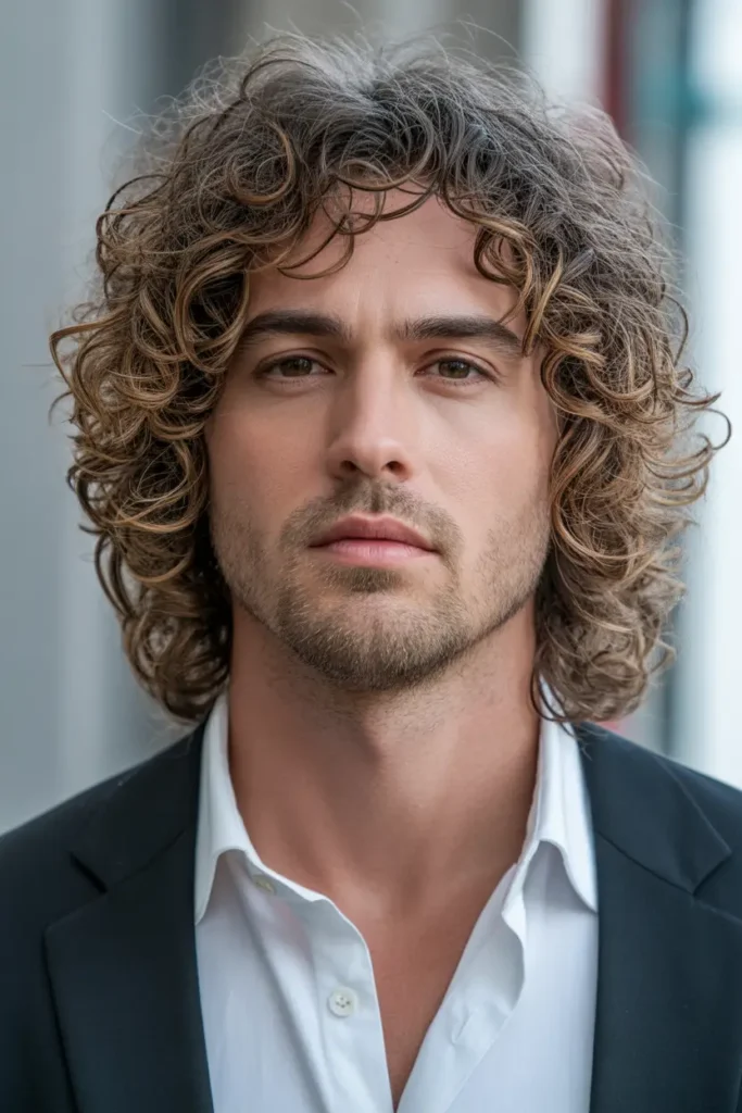 Shoulder-Length Curly Layers