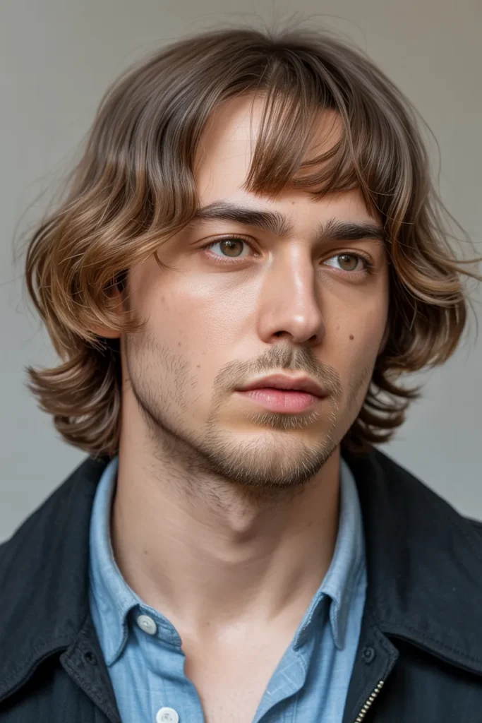 Shoulder-Length Fringe Style
