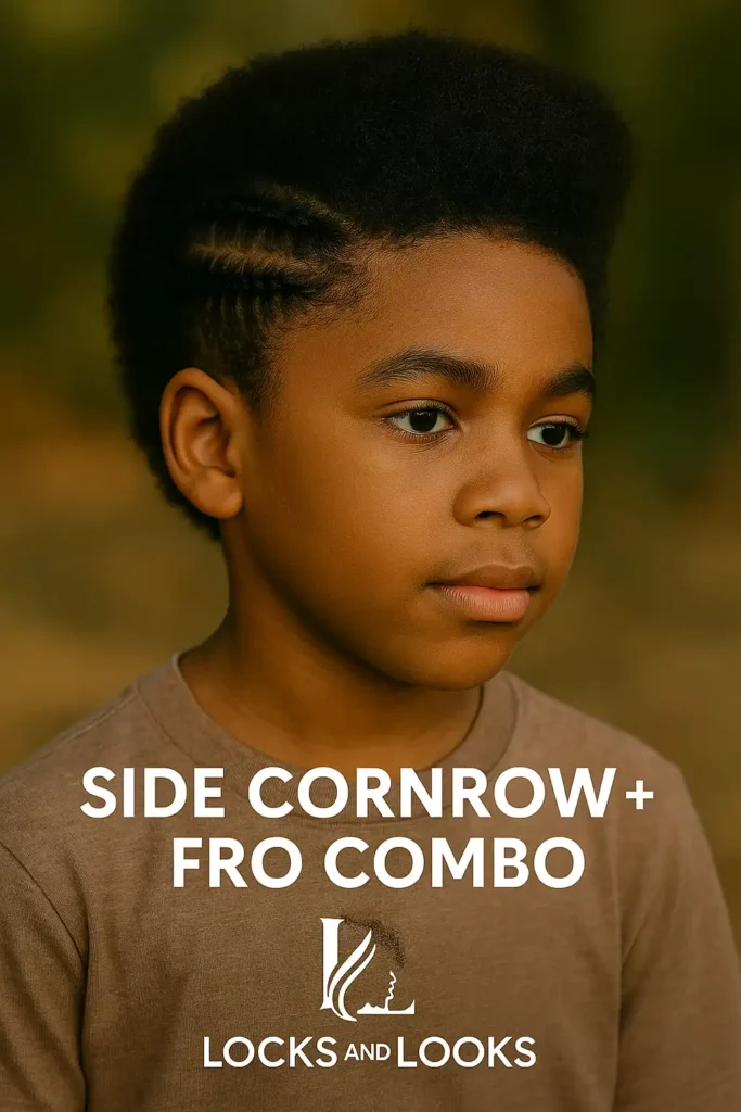 Side Cornrow with Fro Combo