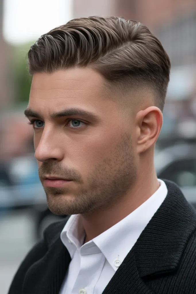 Side Part with Mid Fade