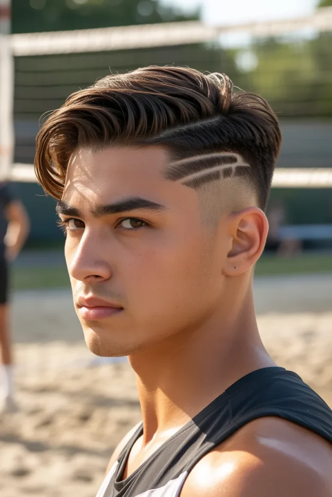 Side Part with Mid Fade