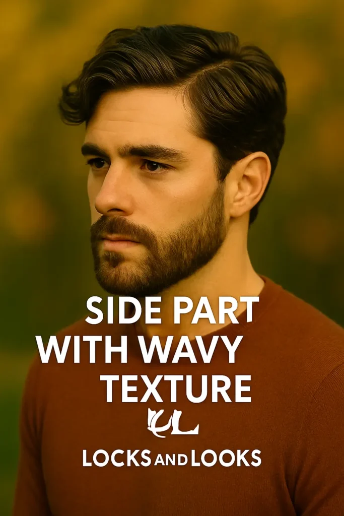 Side Part with Wavy Texture