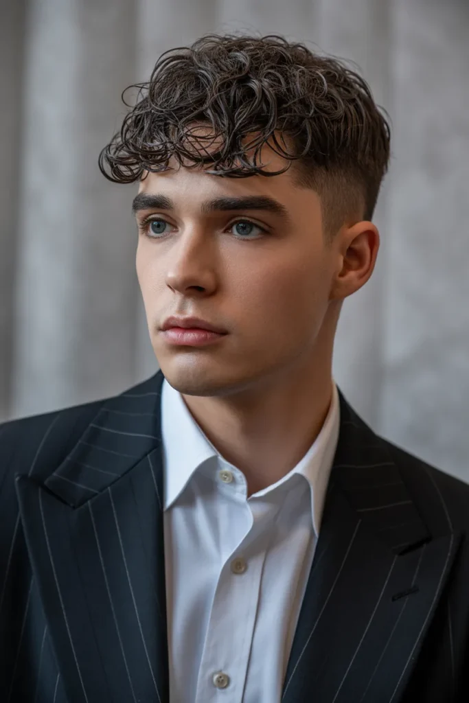 Side Parted Curly Crop