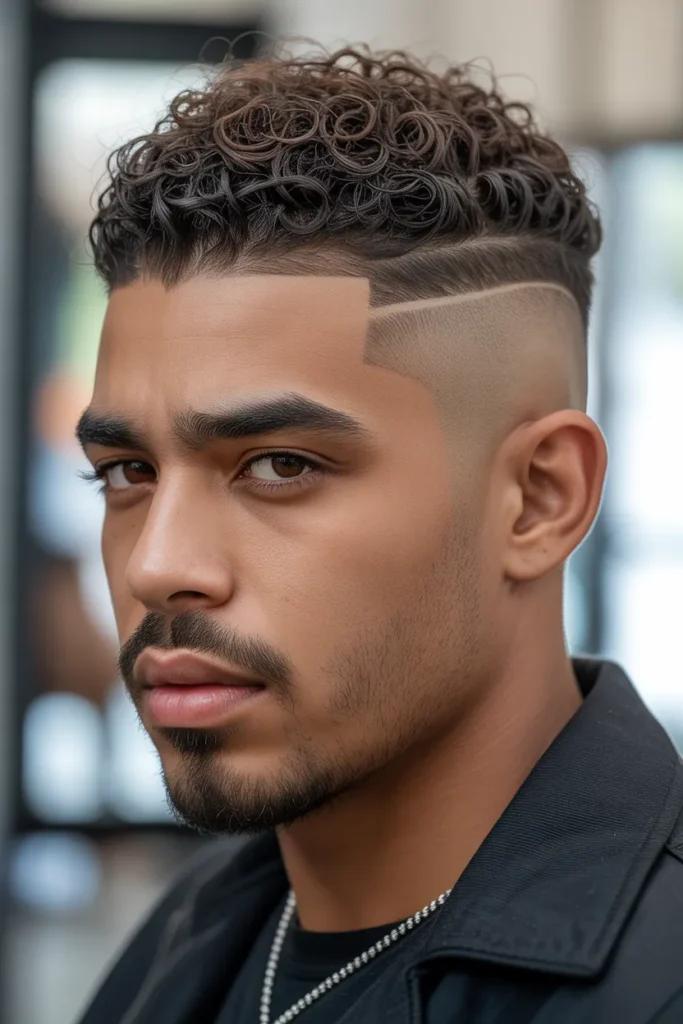 Skin Fade with Coiled Top