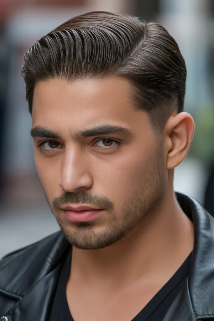 Sleek Side Part Pomade Finish