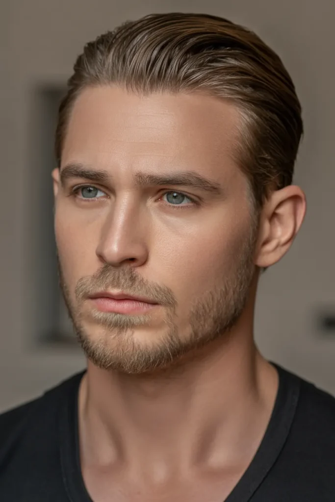 Slick Back with Stubble