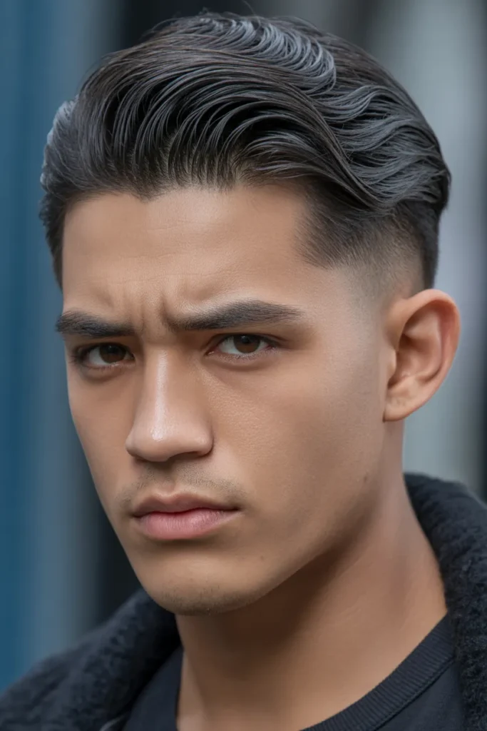 Slicked Back Black Hair