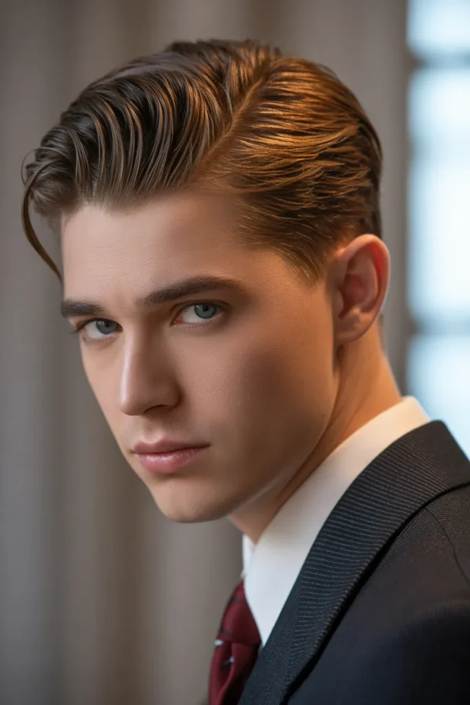 Slicked Back Hair with Volume