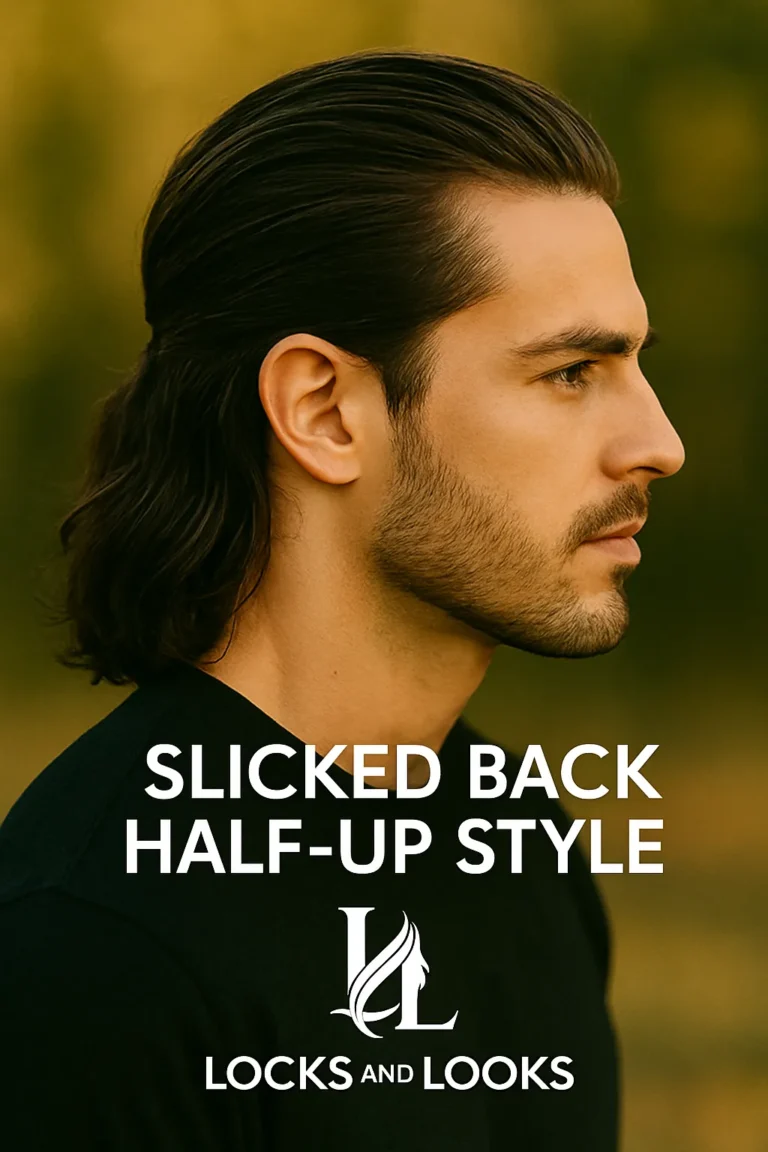 Slicked Back Half-Up Style