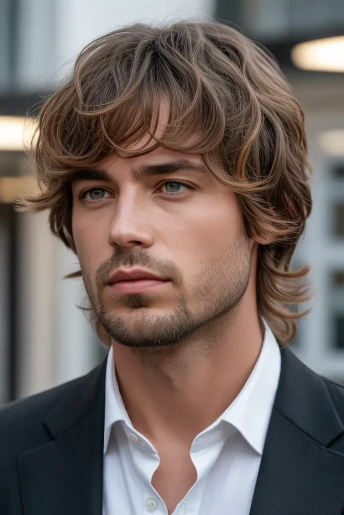 Soft Mullet with Messy Bangs