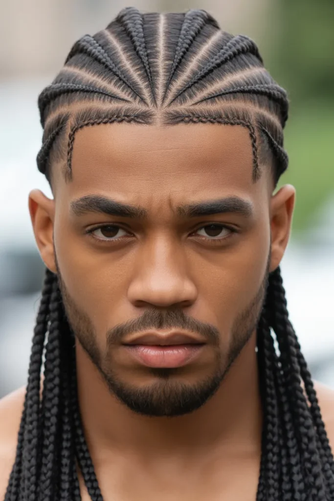 Straight-Back Cornrows