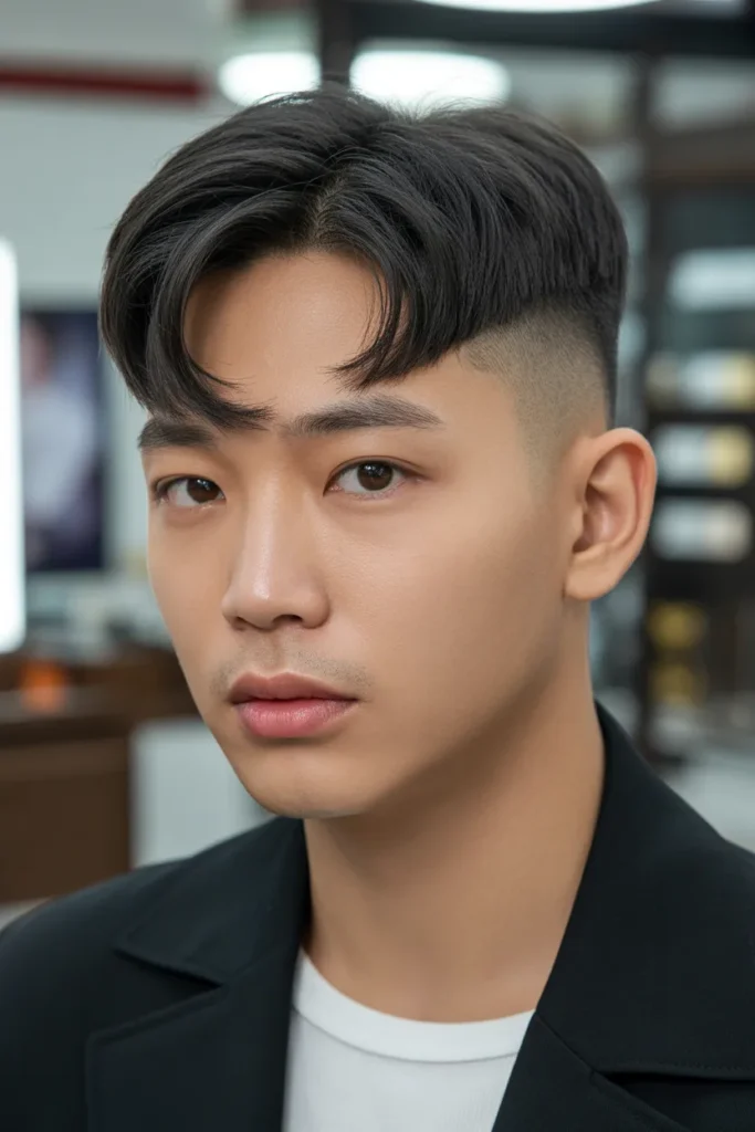 Taper Fade with Middle Part